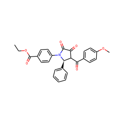 CCOC(=O)c1ccc(N2C(=O)C(=O)C(C(=O)c3ccc(OC)cc3)[C@H]2c2ccccc2)cc1 ZINC000009110744