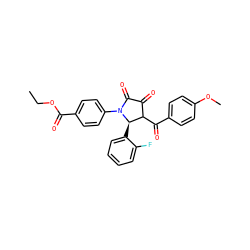 CCOC(=O)c1ccc(N2C(=O)C(=O)C(C(=O)c3ccc(OC)cc3)[C@H]2c2ccccc2F)cc1 ZINC000006195128