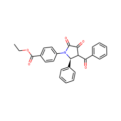 CCOC(=O)c1ccc(N2C(=O)C(=O)C(C(=O)c3ccccc3)[C@H]2c2ccccc2)cc1 ZINC000008816710