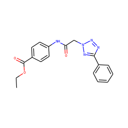 CCOC(=O)c1ccc(NC(=O)Cn2nnc(-c3ccccc3)n2)cc1 ZINC000001080862