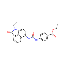 CCOC(=O)c1ccc(NC(=O)Nc2ccc3c4c(cccc24)C(=O)N3CC)cc1 ZINC000004101260
