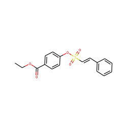 CCOC(=O)c1ccc(OS(=O)(=O)/C=C/c2ccccc2)cc1 ZINC000002027132