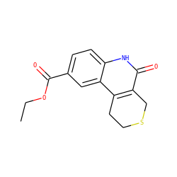 CCOC(=O)c1ccc2[nH]c(=O)c3c(c2c1)CCSC3 ZINC000103171589