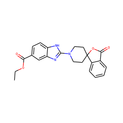 CCOC(=O)c1ccc2[nH]c(N3CCC4(CC3)OC(=O)c3ccccc34)nc2c1 ZINC000040428950
