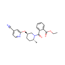 CCOC(=O)c1ccccc1C(=O)N1C[C@H](Oc2cc(C#N)ccn2)CC[C@H]1C ZINC000299852402