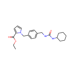 CCOC(=O)c1cccn1Cc1ccc(CNC(=O)NC2CCCCC2)cc1 ZINC000095578043