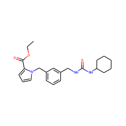 CCOC(=O)c1cccn1Cc1cccc(CNC(=O)NC2CCCCC2)c1 ZINC000095575304