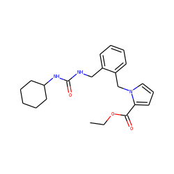 CCOC(=O)c1cccn1Cc1ccccc1CNC(=O)NC1CCCCC1 ZINC000095579166