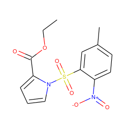 CCOC(=O)c1cccn1S(=O)(=O)c1cc(C)ccc1[N+](=O)[O-] ZINC000006403771