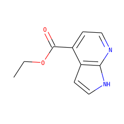 CCOC(=O)c1ccnc2[nH]ccc12 ZINC000071789022