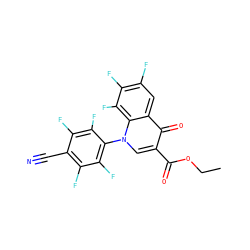 CCOC(=O)c1cn(-c2c(F)c(F)c(C#N)c(F)c2F)c2c(F)c(F)c(F)cc2c1=O ZINC000040972558