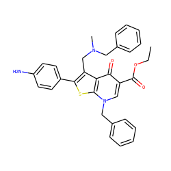 CCOC(=O)c1cn(Cc2ccccc2)c2sc(-c3ccc(N)cc3)c(CN(C)Cc3ccccc3)c2c1=O ZINC000036331661