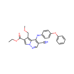 CCOC(=O)c1cn2ncc(C#N)c(Nc3ccc(Oc4ccccc4)cc3)c2c1COC ZINC000028569368