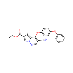 CCOC(=O)c1cn2ncc(C#N)c(Oc3ccc(Oc4ccccc4)cc3)c2c1C ZINC000028569391