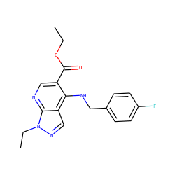 CCOC(=O)c1cnc2c(cnn2CC)c1NCc1ccc(F)cc1 ZINC000045498010