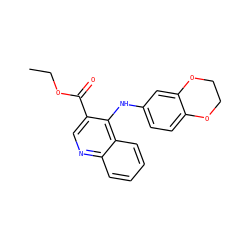 CCOC(=O)c1cnc2ccccc2c1Nc1ccc2c(c1)OCCO2 ZINC000000706843