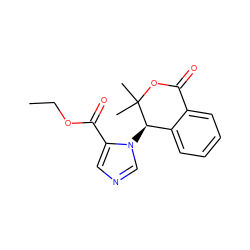 CCOC(=O)c1cncn1[C@@H]1c2ccccc2C(=O)OC1(C)C ZINC000043175536