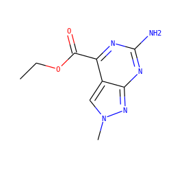 CCOC(=O)c1nc(N)nc2nn(C)cc12 ZINC000299865630