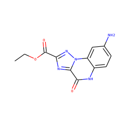 CCOC(=O)c1nc2c(=O)[nH]c3ccc(N)cc3n2n1 ZINC000013677421