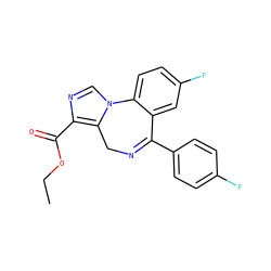 CCOC(=O)c1ncn2c1CN=C(c1ccc(F)cc1)c1cc(F)ccc1-2 ZINC000095553005