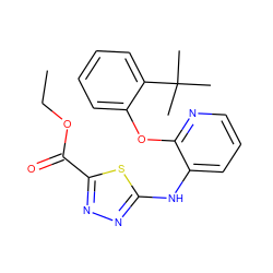 CCOC(=O)c1nnc(Nc2cccnc2Oc2ccccc2C(C)(C)C)s1 ZINC000096271708
