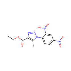 CCOC(=O)c1nnn(-c2ccc([N+](=O)[O-])cc2[N+](=O)[O-])c1C ZINC000006599565
