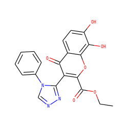 CCOC(=O)c1oc2c(O)c(O)ccc2c(=O)c1-c1nncn1-c1ccccc1 ZINC000004058579