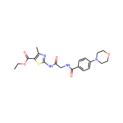 CCOC(=O)c1sc(NC(=O)CNC(=O)c2ccc(N3CCOCC3)cc2)nc1C ZINC000169307009