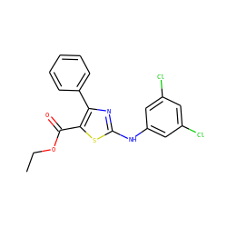 CCOC(=O)c1sc(Nc2cc(Cl)cc(Cl)c2)nc1-c1ccccc1 ZINC000299865916