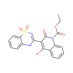 CCOC(=O)n1c(=O)c(C2=NS(=O)(=O)c3ccccc3N2)c(O)c2ccccc21 ZINC000101037861