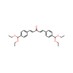 CCOC(OCC)c1ccc(/C=C/C(=O)/C=C/c2ccc(C(OCC)OCC)cc2)cc1 ZINC000169352048
