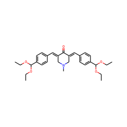 CCOC(OCC)c1ccc(/C=C2\CN(C)C/C(=C\c3ccc(C(OCC)OCC)cc3)C2=O)cc1 ZINC000169352045