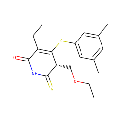 CCOC[C@@H]1C(=S)NC(=O)C(CC)=C1Sc1cc(C)cc(C)c1 ZINC000102808793