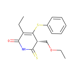 CCOC[C@@H]1C(=S)NC(=O)C(CC)=C1Sc1ccccc1 ZINC000102808782
