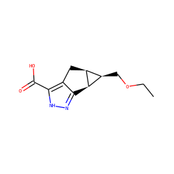 CCOC[C@H]1[C@H]2c3n[nH]c(C(=O)O)c3C[C@H]21 ZINC000038235250