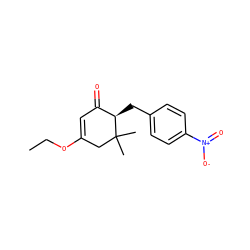 CCOC1=CC(=O)[C@@H](Cc2ccc([N+](=O)[O-])cc2)C(C)(C)C1 ZINC000013755730