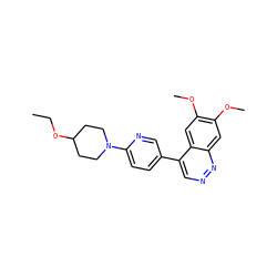 CCOC1CCN(c2ccc(-c3cnnc4cc(OC)c(OC)cc34)cn2)CC1 ZINC000073310281
