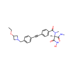 CCOC1CN(Cc2ccc(C#Cc3ccc(C(=O)N(C)[C@@](C)(C(=O)NC)C(=O)NO)cc3)cc2)C1 ZINC000206723204