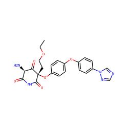 CCOCC[C@@]1(Oc2ccc(Oc3ccc(-n4cncn4)cc3)cc2)C(=O)NC(=O)[C@@H](N)C1=O ZINC000101623264