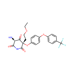 CCOCC[C@@]1(Oc2ccc(Oc3ccc(C(F)(F)F)cc3)cc2)C(=O)NC(=O)[C@@H](N)C1=O ZINC000101035081