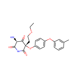 CCOCC[C@@]1(Oc2ccc(Oc3cccc(C)c3)cc2)C(=O)NC(=O)[C@@H](N)C1=O ZINC000101013916