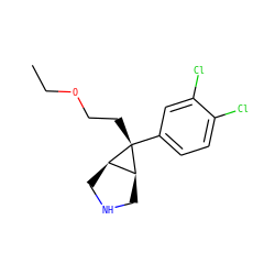 CCOCC[C@@]1(c2ccc(Cl)c(Cl)c2)[C@H]2CNC[C@H]21 ZINC000101991350