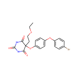 CCOCCC1(Oc2ccc(Oc3ccc(Br)cc3)cc2)C(=O)NC(=O)NC1=O ZINC000028975584