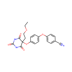 CCOCCC1(Oc2ccc(Oc3ccc(C#N)cc3)cc2)C(=O)NC(=O)NC1=O ZINC000028975609