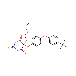 CCOCCC1(Oc2ccc(Oc3ccc(C(C)(C)C)cc3)cc2)C(=O)NC(=O)NC1=O ZINC000028975593