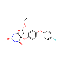 CCOCCC1(Oc2ccc(Oc3ccc(F)cc3)cc2)C(=O)NC(=O)NC1=O ZINC000016051705
