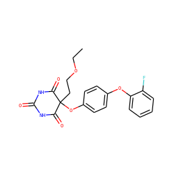 CCOCCC1(Oc2ccc(Oc3ccccc3F)cc2)C(=O)NC(=O)NC1=O ZINC000028975551