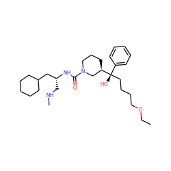 CCOCCCC[C@@](O)(c1ccccc1)[C@@H]1CCCN(C(=O)N[C@H](CNC)CC2CCCCC2)C1 ZINC000035873185