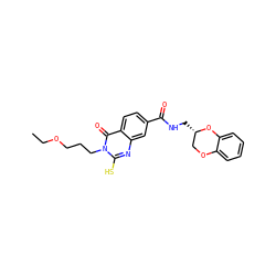 CCOCCCn1c(S)nc2cc(C(=O)NC[C@H]3COc4ccccc4O3)ccc2c1=O ZINC000002972158