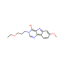 CCOCCCn1cnc2c3ccc(OC)cc3nc-2c1O ZINC000101868368